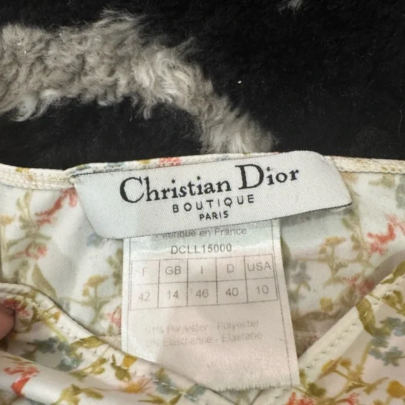 Dior White Floral Silk Camisole Top (Print on 2005 Runway Galliano) - Picture 2 of 4